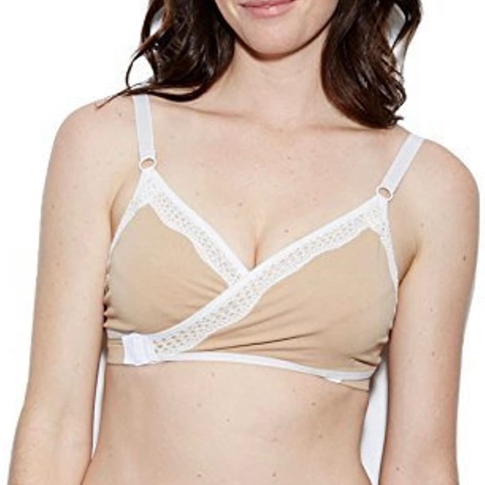 The Dairy Fairy Arden- All-in-One Nursing and Hands-Free Pumping Bra, Nude, L